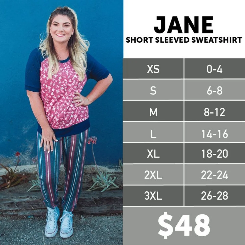 Holiday LuLaRoe Jane Short Sleeve Sweatshirt - Picture 4 of 6